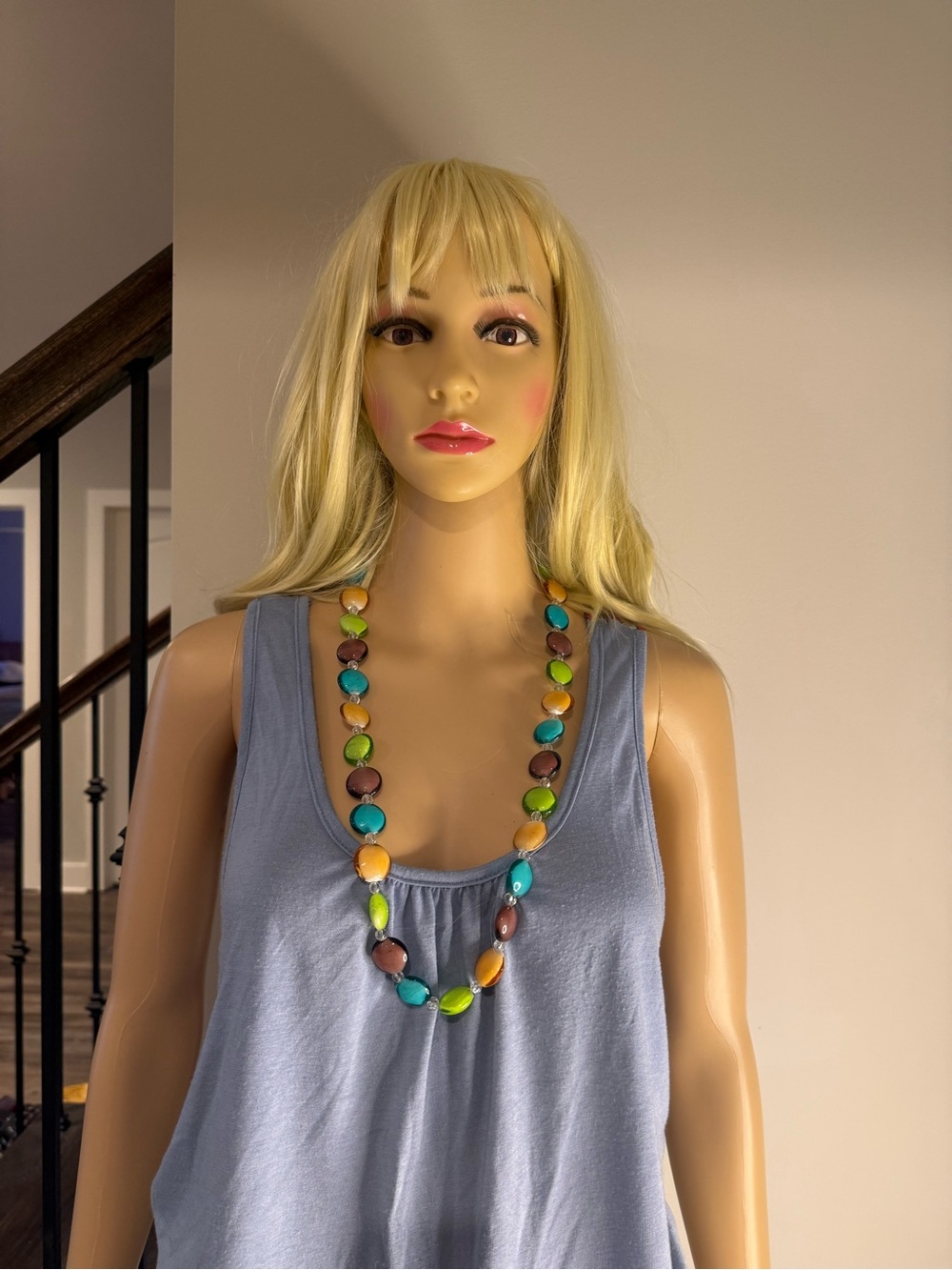 Laila Rowe Colorful Beaded Glass Statement Necklace - Multicolor